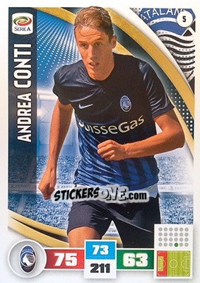 Sticker Andrea Conti - Calciatori 2016-2017. Adrenalyn XL n. 5 - Panini