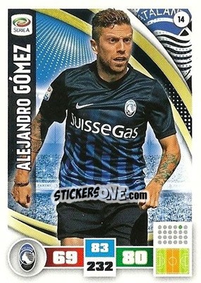 Sticker Alejandro Gómez - Calciatori 2016-2017. Adrenalyn XL n. 14 - Panini