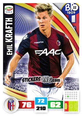 Sticker Emil Krafth - Calciatori 2016-2017. Adrenalyn XL n. 22a - Panini