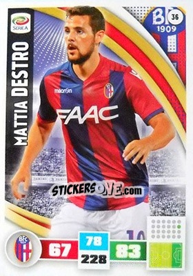 Sticker Mattia Destro - Calciatori 2016-2017. Adrenalyn XL n. 36 - Panini