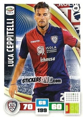 Sticker Luca Ceppitelli - Calciatori 2016-2017. Adrenalyn XL n. 40 - Panini