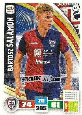 Sticker Bartosz Salamon - Calciatori 2016-2017. Adrenalyn XL n. 42 - Panini