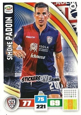 Sticker Simone Padoin - Calciatori 2016-2017. Adrenalyn XL n. 45 - Panini
