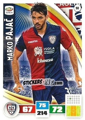 Sticker Marko Pajac - Calciatori 2016-2017. Adrenalyn XL n. 50 - Panini