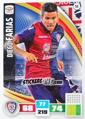 Sticker Diego Farias - Calciatori 2016-2017. Adrenalyn XL n. 52 - Panini