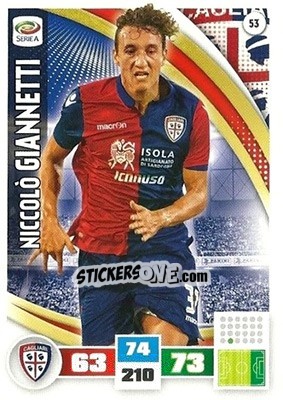 Sticker Niccolò Giannetti - Calciatori 2016-2017. Adrenalyn XL n. 53 - Panini