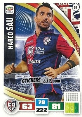 Sticker Marco Sau - Calciatori 2016-2017. Adrenalyn XL n. 54 - Panini