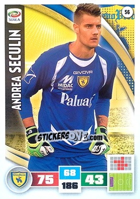 Sticker Andrea Seculin - Calciatori 2016-2017. Adrenalyn XL n. 56 - Panini