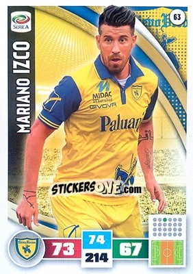 Sticker Mariano Izco - Calciatori 2016-2017. Adrenalyn XL n. 63 - Panini