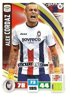 Sticker Alex Cordaz - Calciatori 2016-2017. Adrenalyn XL n. 73 - Panini