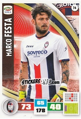 Cromo Marco Festa - Calciatori 2016-2017. Adrenalyn XL n. 74 - Panini