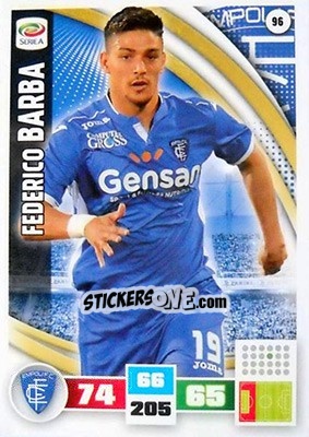 Figurina Federico Barba - Calciatori 2016-2017. Adrenalyn XL - Panini