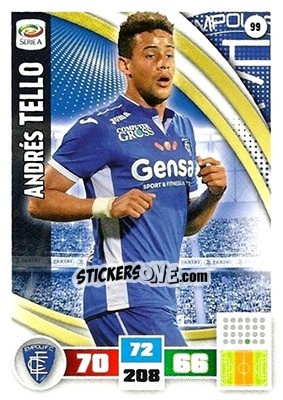 Sticker Andrés Tello - Calciatori 2016-2017. Adrenalyn XL n. 99 - Panini