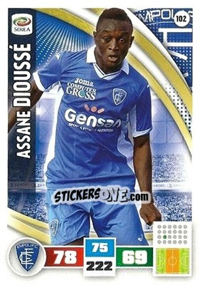 Sticker Assane Dioussé - Calciatori 2016-2017. Adrenalyn XL n. 102 - Panini
