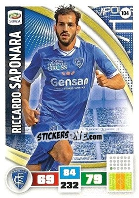 Sticker Riccardo Saponara - Calciatori 2016-2017. Adrenalyn XL n. 104 - Panini