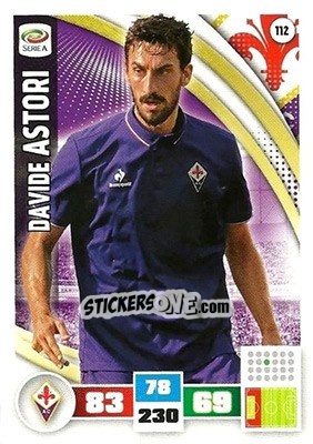 Sticker Davide Astori - Calciatori 2016-2017. Adrenalyn XL n. 112 - Panini