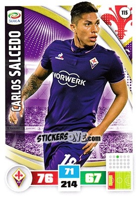 Sticker Carlos Salcedo - Calciatori 2016-2017. Adrenalyn XL n. 115a - Panini
