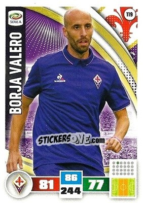Sticker Borja Valero - Calciatori 2016-2017. Adrenalyn XL n. 119 - Panini