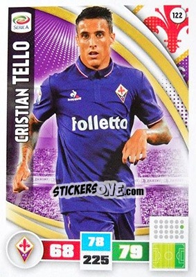 Sticker Cristian Tello - Calciatori 2016-2017. Adrenalyn XL n. 122 - Panini