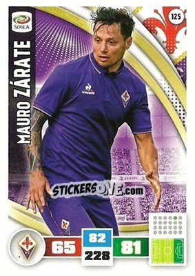 Sticker Mauro Zárate - Calciatori 2016-2017. Adrenalyn XL n. 125 - Panini