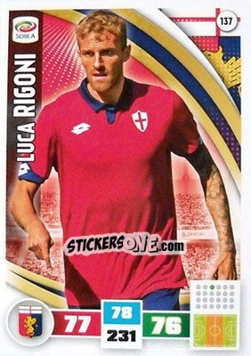 Sticker Luca Rigoni - Calciatori 2016-2017. Adrenalyn XL n. 137 - Panini