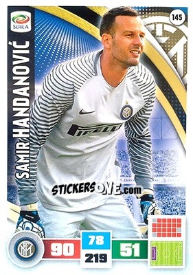 Sticker Samir Handanovic - Calciatori 2016-2017. Adrenalyn XL n. 145 - Panini