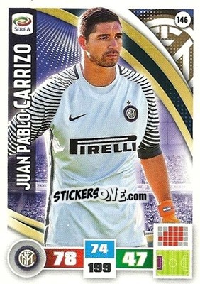 Sticker Juan Pablo Carrizo - Calciatori 2016-2017. Adrenalyn XL n. 146 - Panini