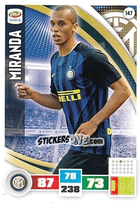 Sticker Miranda - Calciatori 2016-2017. Adrenalyn XL n. 147 - Panini