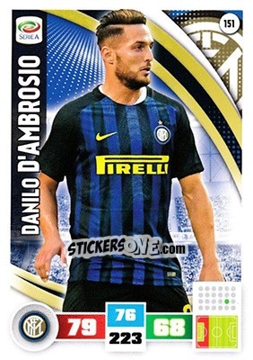 Sticker Danilo D'Ambrosio - Calciatori 2016-2017. Adrenalyn XL n. 151a - Panini