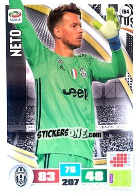 Figurina Neto - Calciatori 2016-2017. Adrenalyn XL - Panini