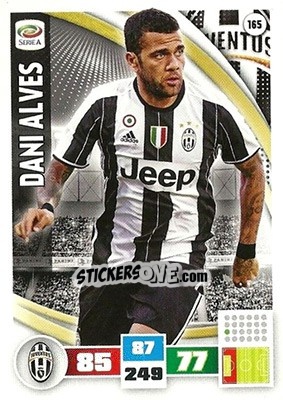 Sticker Dani Alves - Calciatori 2016-2017. Adrenalyn XL n. 165 - Panini
