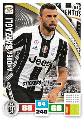 Sticker Andrea Barzagli - Calciatori 2016-2017. Adrenalyn XL n. 166 - Panini