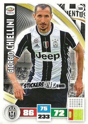 Sticker Giorgio Chiellini - Calciatori 2016-2017. Adrenalyn XL n. 168 - Panini