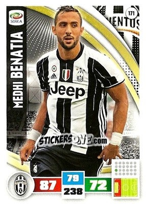 Sticker Medhi Benatia - Calciatori 2016-2017. Adrenalyn XL n. 171 - Panini