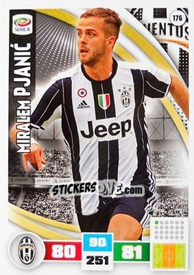 Sticker Miralem Pjanic - Calciatori 2016-2017. Adrenalyn XL n. 176 - Panini