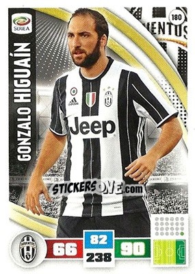 Sticker Gonzalo Higuaín - Calciatori 2016-2017. Adrenalyn XL n. 180 - Panini
