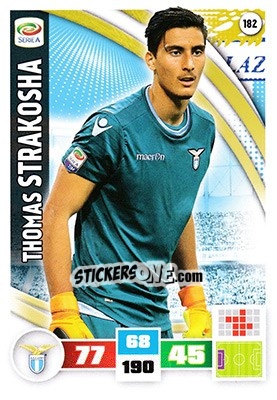 Sticker Thomas Strakosha - Calciatori 2016-2017. Adrenalyn XL n. 182a - Panini