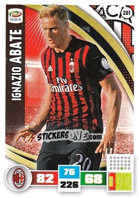 Sticker Ignazio Abate - Calciatori 2016-2017. Adrenalyn XL n. 201 - Panini