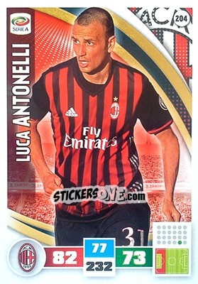 Sticker Luca Antonelli - Calciatori 2016-2017. Adrenalyn XL n. 204 - Panini