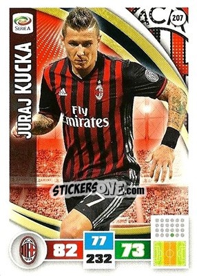 Sticker Juraj Kucka - Calciatori 2016-2017. Adrenalyn XL n. 207 - Panini