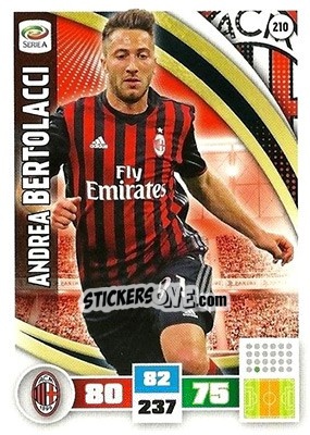 Sticker Andrea Bertolacci - Calciatori 2016-2017. Adrenalyn XL n. 210 - Panini