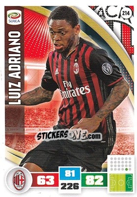 Sticker Luiz Adriano - Calciatori 2016-2017. Adrenalyn XL n. 214 - Panini