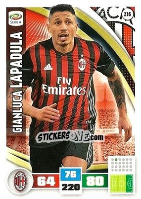 Sticker Gianluca Lapadula - Calciatori 2016-2017. Adrenalyn XL n. 216 - Panini