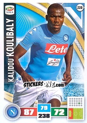 Sticker Kalidou Koulibaly - Calciatori 2016-2017. Adrenalyn XL n. 220 - Panini