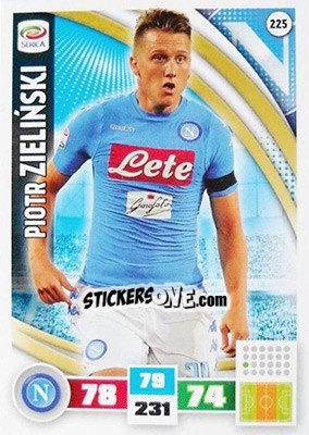 Sticker Piotr Zieliński - Calciatori 2016-2017. Adrenalyn XL n. 225 - Panini