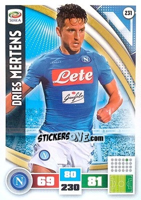 Sticker Dries Mertens - Calciatori 2016-2017. Adrenalyn XL n. 231 - Panini