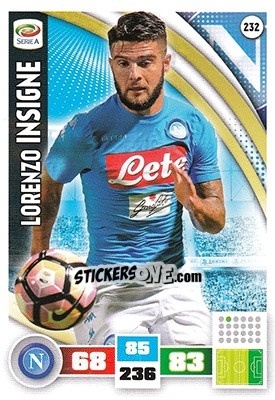Sticker Lorenzo Insigne - Calciatori 2016-2017. Adrenalyn XL n. 232 - Panini