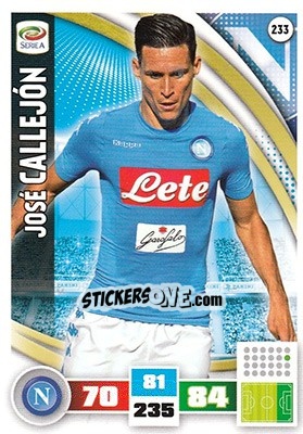 Sticker José Callejón - Calciatori 2016-2017. Adrenalyn XL n. 233 - Panini