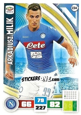 Sticker Arkadiusz Milik - Calciatori 2016-2017. Adrenalyn XL n. 234 - Panini