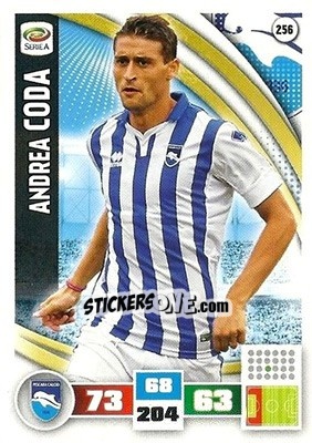 Sticker Andrea Coda - Calciatori 2016-2017. Adrenalyn XL n. 256 - Panini